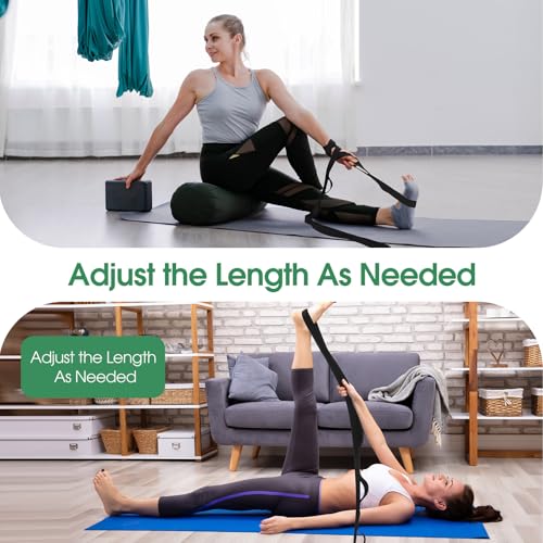 Foilswirl 8 Pack Stretch Strap Bulk Yoga Strap with 10 Loops Stretching