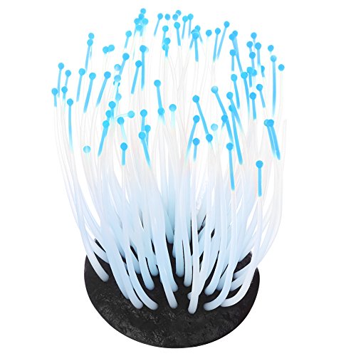 TOPINCN Plastic Water Grass, Aquarium Artificial Water Grass Plants Plant Ornament Silicone Landscape Decoration Fake Plastic Water Grass Plant Decorations with Suction Cup