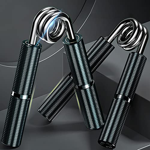 Silver 50LB-400LB Metal Hand Grip Strength Trainer Set - color: Black, size: 7Pack(50LB-350LB)