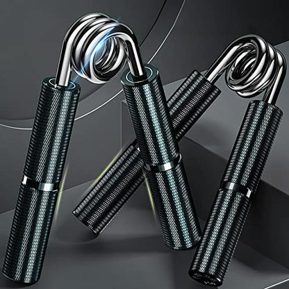 Silver 50LB-400LB Metal Hand Grip Strength Trainer Set - color: Black, size: 7Pack(50LB-350LB)