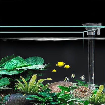 1 Set Aquarium Acrylic Feeding Tube Bowl Aquarium Shrimp Fishtank Acrylic Feeding Tools Anti-Drift Feeding Feeder - size: 35cm