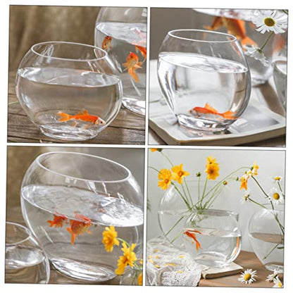 Transparent Fish Tank Desktop Aquarium Delicate Shape for Home Office Decor Space-Saving Design for Betta Fish - size: 19.5X16cm