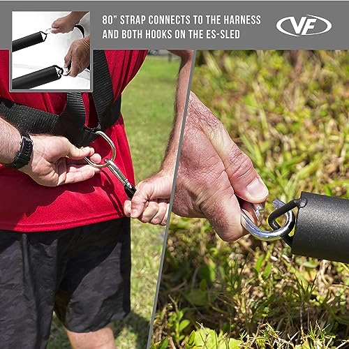 Valor Fitness Agility Strength Training Sled with Harness & Straps – Push, Pull, Drag for Football, Speed, Power, Full Body Workout