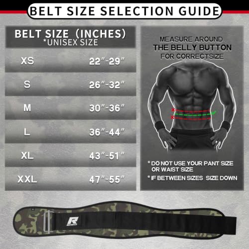 RitFit Weight Lifting Belt 6 Inch for Squats Deadlift Strength Training - color: Camo Green, size: M(30"-36")