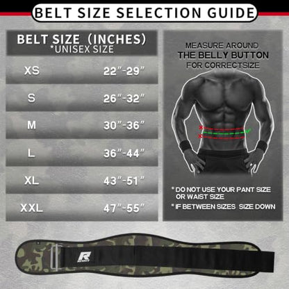 RitFit Weight Lifting Belt 6 Inch for Squats Deadlift Strength Training - color: Camo Green, size: M(30"-36")