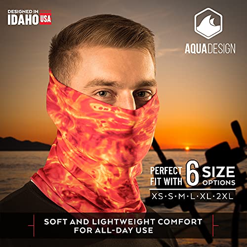 Aqua Design Fishing Hunting Masks Neck Gaiter: Men and Youth UPF 50+ Sun Mask Protection: Camo Face Cover Balaclava Bandana - color: Pacific Sand, size: Medium
