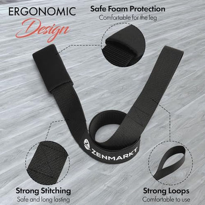 Cheer Stretching Strap for Flexibility Training and Stunt Practice | Durable Stretch Band to Improve Flexibility and Range of Motion, Essential Accessory for Cheerleaders - color: Black