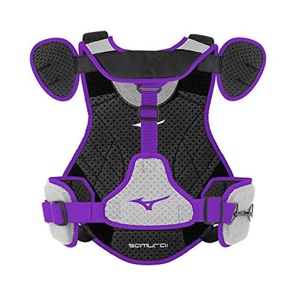 Mizuno Mizuno Samurai Baseball Chest Protector - color: Black/Purple, size: 16"