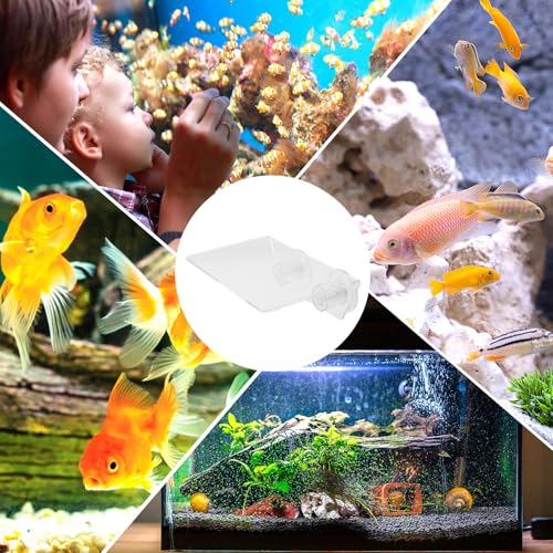 Aquarium Floating Shelf: Fish Tank Acrylic Ledge Plants Holder with Suction Cup - 5.9x4x2in Transparent Ledge for Aquarium Coral Aquatic Plants Moss - size: 15.00X10.00X5.00CM