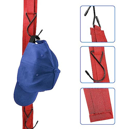 Hockey Hanger Portable Hanging Dryig Rack Hockey Gifts for Home and Outdoor Using in Ice Hockey Skating Football Camping Fishing 5 Hooks (Red) - color: Red