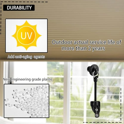 Coolaroo Outdoor Roller Shade Replacement Parts Universal Blind Brackets & End Caps for Shade Mounting Hardware Kit（2set，Black） - color: Black