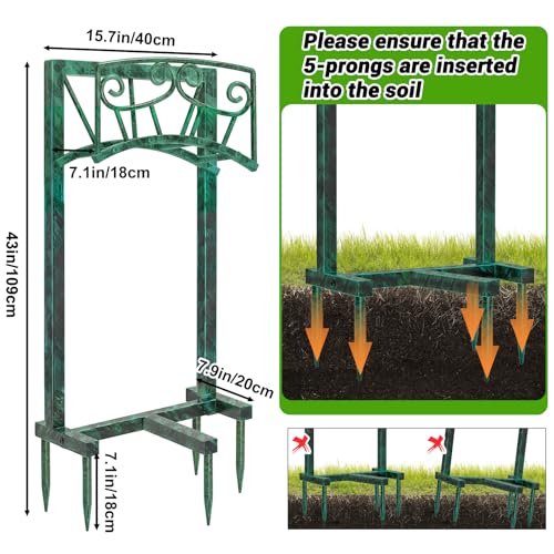 Garden Hose Holder, Heavy Duty Metal Water Hose Holders Hose Stand with 5 Spikes, Freestanding Hose Storage Rack Hose Hanger Holds 150ft Hose for Outside Yard Lawn Garden Decor (Retro Green)