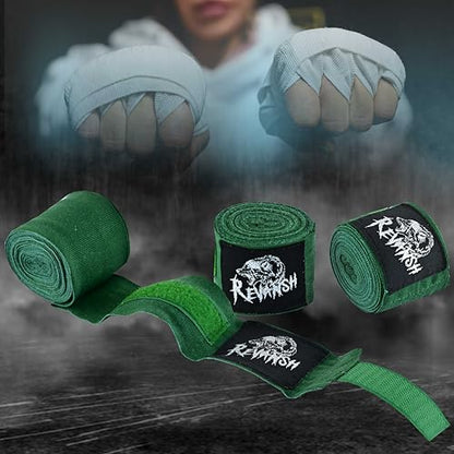 Sports 180-Inch Mexican Style Hand Wraps – Elasticated for Boxing, MMA, Kickboxing, Muay Thai & Martial Arts | Men & Women - color: Green