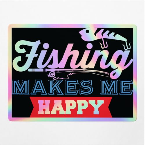 Holographic Decal Stickers of Fishing Makes Premium Waterproof Vinyl Decal Stickers for Laptop Phone Accessory Helmet Car Window Mug Tuber Cup Door Wall - Uscver3F6928Aho0124 - color: Holographic, size: 2.5'' x 1.8''