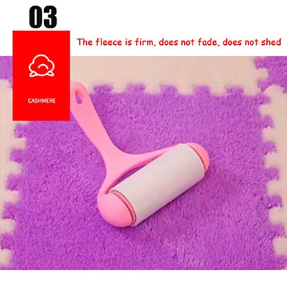 12 Pieces Thickened Plush Foam Interlocking Floor Mat,Fluffy Square Foam Tiles with 12 Edgings,Soft Anti-Slip Puzzle Area Rug Playmat for Bedroom,12X12inch,12 Tiles/11.6 Sq.Ft,Pink - color: Pink