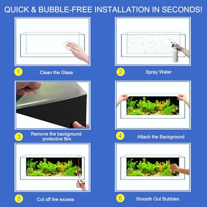 Aquarium Background & Fish Tank Background – Ultra HD Static Cling, Tape-Free, Vibrant Underwater Scene for Stunning Aquarium Decorations 17.7 X 47.2 Inches