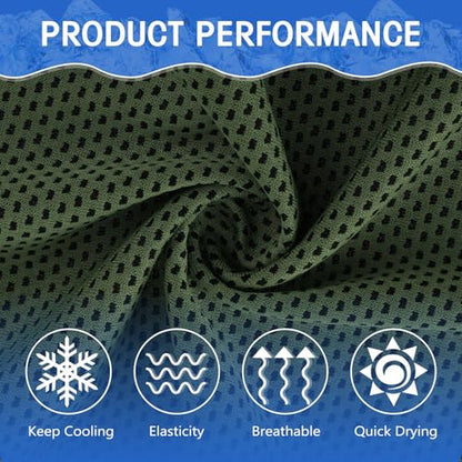 Hosuly 100 Pack Cooling Towels, 40"x12" - color: Olive Green