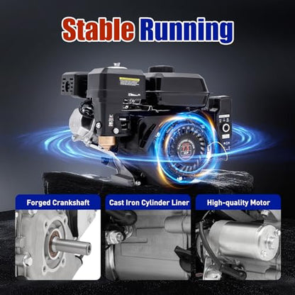 7.5HP Go Kart Engine 212cc 4 Stroke Gas Engine Horizontal Engine OHV Gasoline Air Cooling Go Kart Engine Motor for Lawnmower Scarifier Go Kart Compressor
