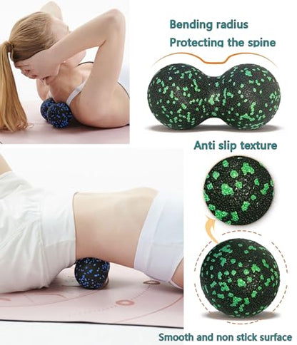 Peanut Massage Ball, Double Lacrosse Foam Roller for Physical Therapy, Firm