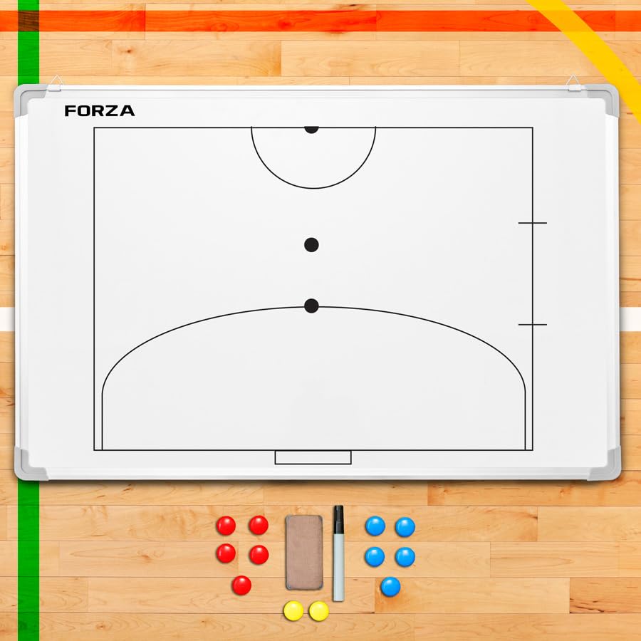 FORZA 35in x 24in Double-Sided Sports Coaching Whiteboard | 13 Sport Options - Dry Erase Board Equipped with Magnetic Markers, Pen & Eraser (Futsal, with Carry Bag) - size: With Carry Bag, style: Futsal