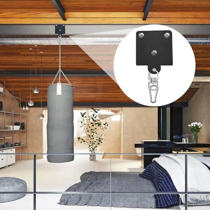 Heavy Bag Hanger Wall Mount, Metal Boxing Bag Hanger with 360° Swivel, Punching Bag Ceiling Mount for Home Gym, 4.3 x 3.93 in