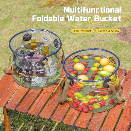 7 Gallon Collapsible Bucket, Water Container Portable for Fishing Camping Car Washing Hiking Brown - color: Brown