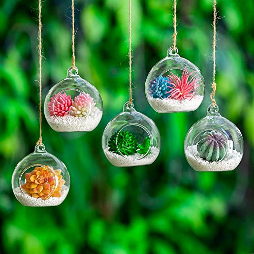 12 Pcs 3.15"/ 8cm Hanging Glass Tealight Holder Globe Plant Terrariums Glass Orbs Air Plants Tea Light Candle Holders Home Decor Indoor Outdoor Garden (with 2 Holes, 9 Pcs + 3 Pcs) - size: 12 Pcs