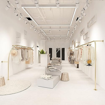Heavy Duty Metal Wall Mounted Garment Rail - Creative Arc Shape Design Display Stand for Boutiques, Retail Stores, and Commercial Use - size: 250cm