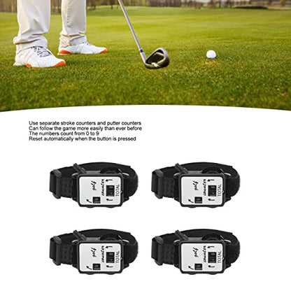 Swing Stroke Counter 4 Pack | Manual Score Keeper Watch for Players | Portable Wrist Monitor with Putting & Stroke Count | Lightweight Plastic Design