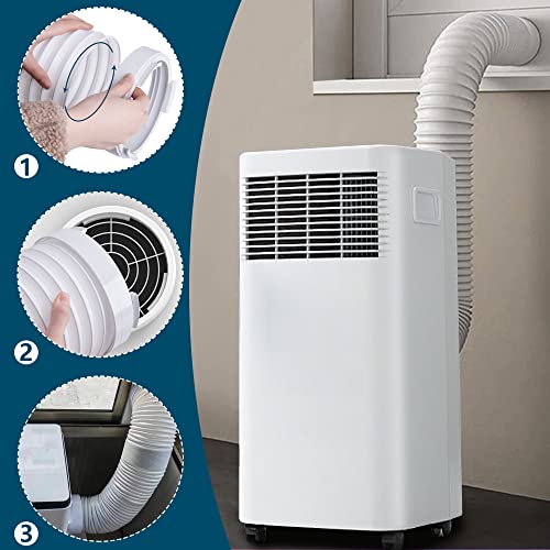 5.9 Inch Portable Air Conditioner Exhaust Hose Coupler Mobile Air Conditioning Accessories for AC Exhaust Hose Coupler Extension (White Circular) - color: White Circular