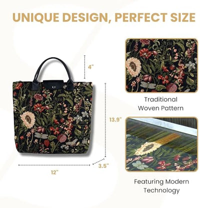 Signare Tapestry Foldable Tote Bag Reusable Shopping Bag Grocery Bag - color: Peony