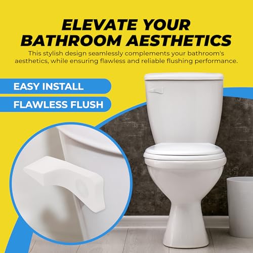 Qualihome Toilet Tank Flush Lever Replacement for American Standard (28 Degree Angle Arm, White) - style: 28 Degree Angle Arm, White