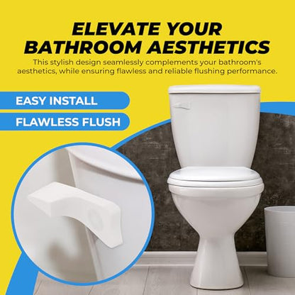 Qualihome Toilet Tank Flush Lever Replacement for American Standard (28 Degree Angle Arm, White) - style: 28 Degree Angle Arm, White