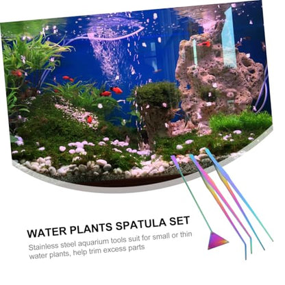 SUPVOX 3pcs Aquarium Cleaning Tools Set Tweezers Spatula Kit for Fish Tank Plant Maintenance Gravel Cleaning