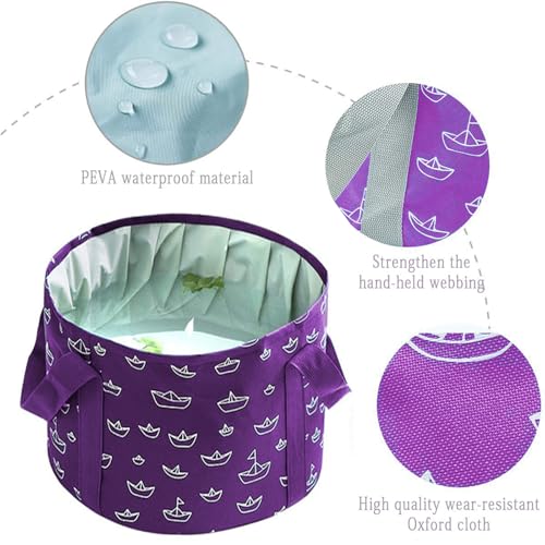 Collapsible Bucket for Soaking Feet, Purple Portable Travel Foot Bath Tub, Foot Soaking Bath Basin Portable, Foot Spa Soaking Feet Home Pedicure Basin Outdoor Camping