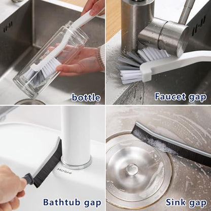 11Pcs Crevice Cleaning Brush Set, Hard Bristle Gap Cleaner Brushes,Ideal for deep Cleaning Gaps, Kitchens, Sinks, bathrooms, Tight Spaces, Corners, Bottles, Cups, teapots