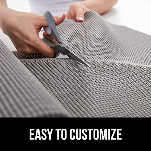 GORILLA GRIP powerGRIP Drawer Shelf and Cabinet Liner, Thick Strong Hold, Non-Adhesive Liners Protect Kitchen Cabinets and Cupboard, Bathroom Drawers, Easy Install, Breathable Mat, 12" x10', Gray - color: Gray, style: 12" x 10'