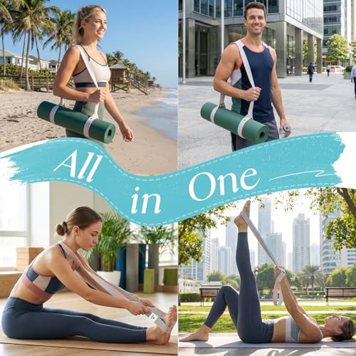 Tumaz Yoga Mat Strap Adjustable Carrier for All Yoga Mats, 2 Sizes - color: 04. Army Green, size: 85 IN
