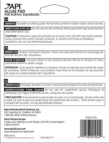 API Aquarium Pharmaceuticals 44 Hand Held Pad for Acrylic Aquariums