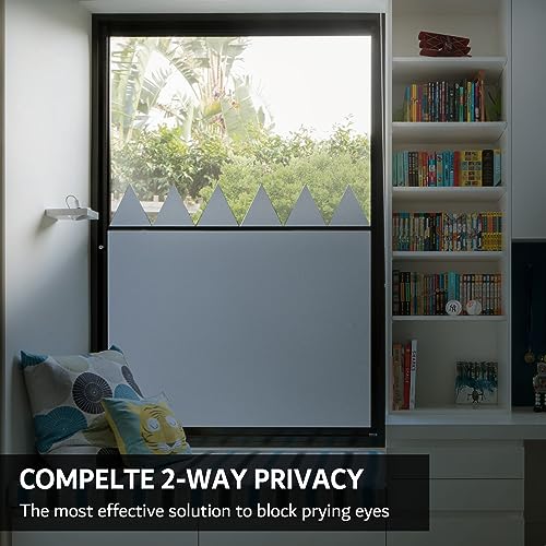 White Total Blackout Window Film, Static Cling Blackout Window Clings, 100% Light Blocking Film, Room Darkening Window Cover for Privacy Day Sleep Sun Blocking 23.6x118 inches - size: 23.6“ x 118" (60x300cm)