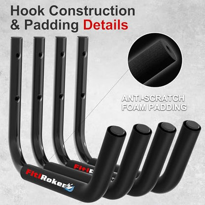Kayak Storage Rack 120LB Wall Mounted Kayak Hook - style: Round Tube