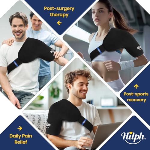 Hilph 3D Double-Layer Gel Shoulder Ice Pack Wrap Rotator Cuff Cold Therapy - size: Large