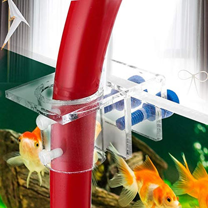 Haofy Acrylic Water Tube Holder Aquarium Pipe Fixture Transparent Tube with Screws for Fish Tank Filter Organization Under 2.5cm (Single Hole)