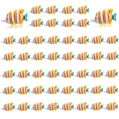 50PCS Mini Ocean Animals Figurines Ornaments Resin Sea Animal Tiny Resin Figurines for Fish Tank Decorations Birthday Party Favor Garden Accessories Gift (Fish C) - color: Fish C