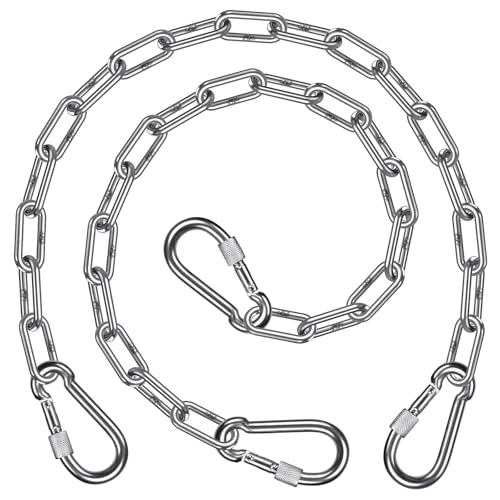 SELEWARE Stainless Steel Punching Bag Chain with Carabiners - color: 20" Chain – 2 Pack
