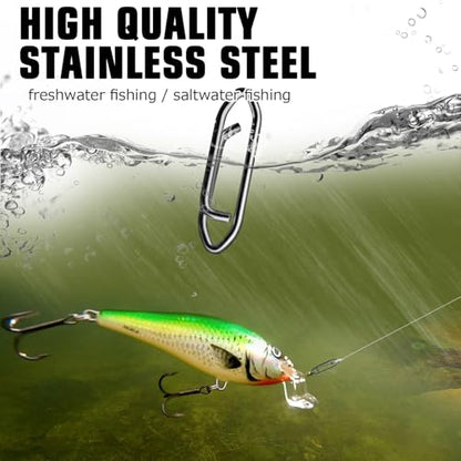 High Strength Fishing Snap Saltwater Stainless Connector Snaps Swivels Tackle Steel Power Fishing Clip Lure Quick Change Black Nickel