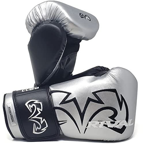 RIVAL Boxing RB11 Evolution Heavy Bag Gloves, with a High-Density, Power-Transmitting Foam and Microfiber Outer - color: Silver, size: X-Large