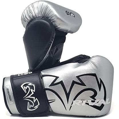 RIVAL Boxing RB11 Evolution Heavy Bag Gloves, with a High-Density, Power-Transmitting Foam and Microfiber Outer - color: Silver, size: Large