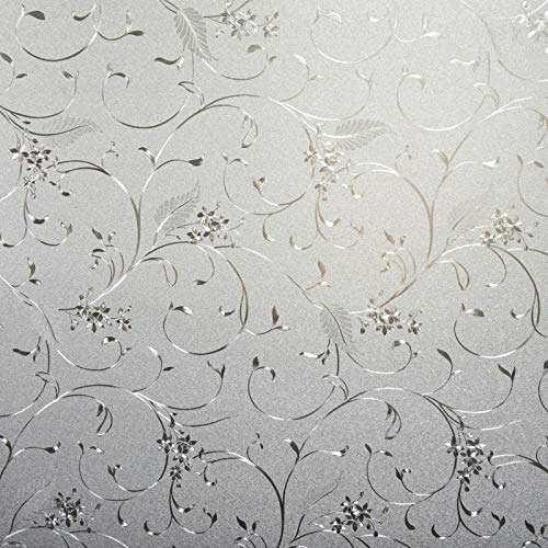 Window Privacy Film Static Cling Non-Adhesive Window Film Frosted Glass Bathroom Door Decoration Privacy Covering (17.7"x 78.7")