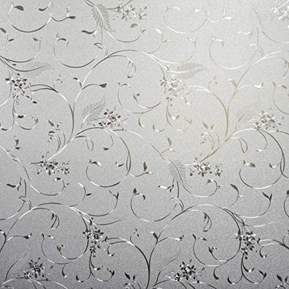 Window Privacy Film Static Cling Non-Adhesive Window Film Frosted Glass Bathroom Door Decoration Privacy Covering (17.7"x 78.7")